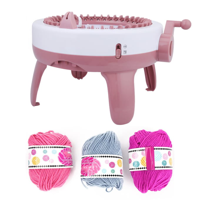DIY Plastic Handbreimachine Naaimachine Kinderen Weven Speelgoed Gereedschap Accessoires(40 naalden) white