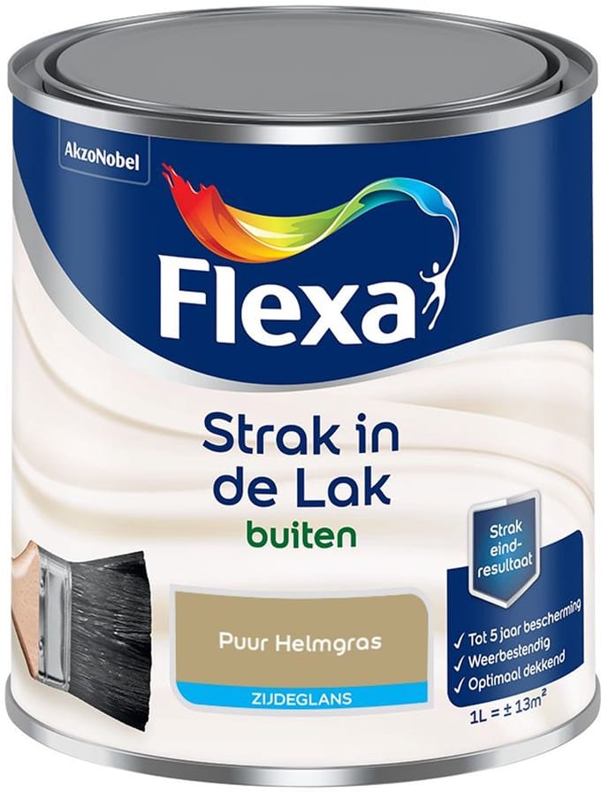 Flexa - Strak In De Lak Buitenlak Zijdeglans - Puur Helmgras - Mengverf - 1 L