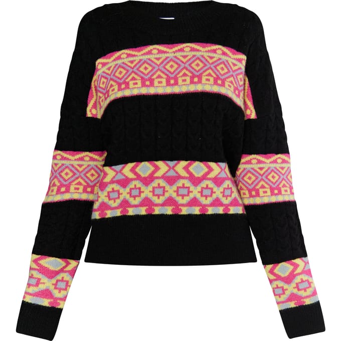 IZIA Jumper Dames Zwart Veelkleurig