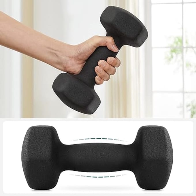Dumbbells/Gewichten Set van 2 - Zeshoek Neopreen Coating - Krachttraining Fitness Thuis
