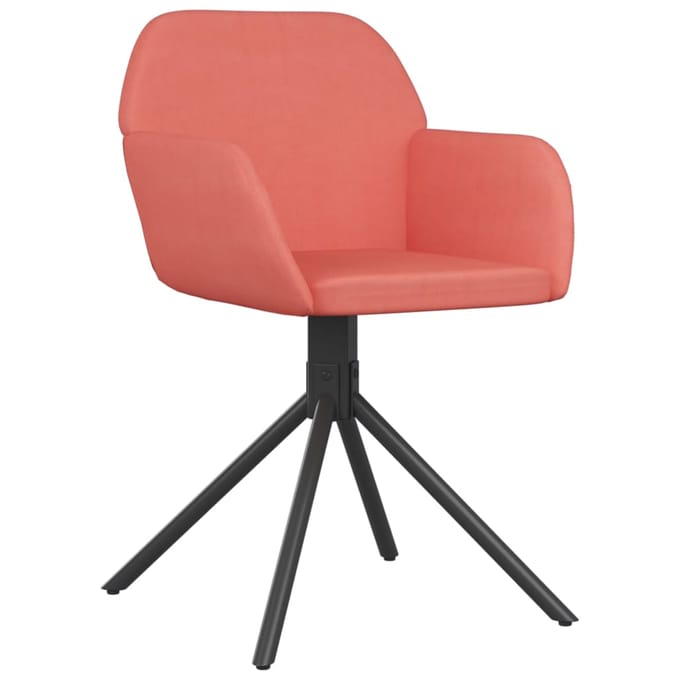 vidaXL - Eetkamerstoelen - draaibaar - 2 - st - fluweel - roze