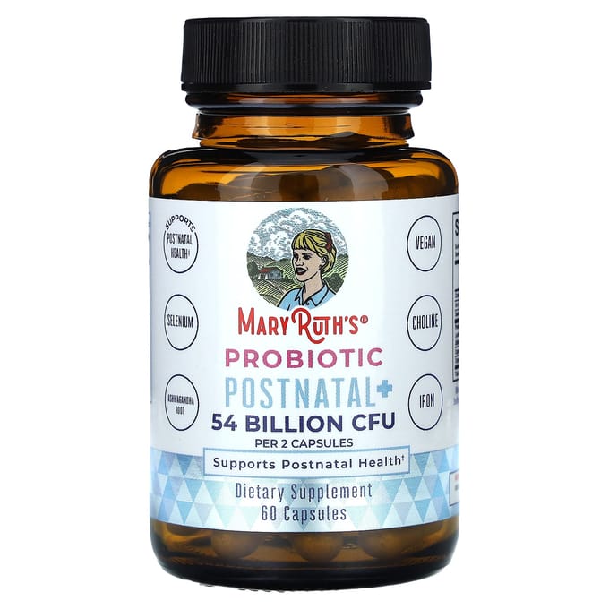 MaryRuth's, Postpartum Probioticum, 54 Miljard KVE, 60 Capsules (27 Miljard KVE per Capsule)