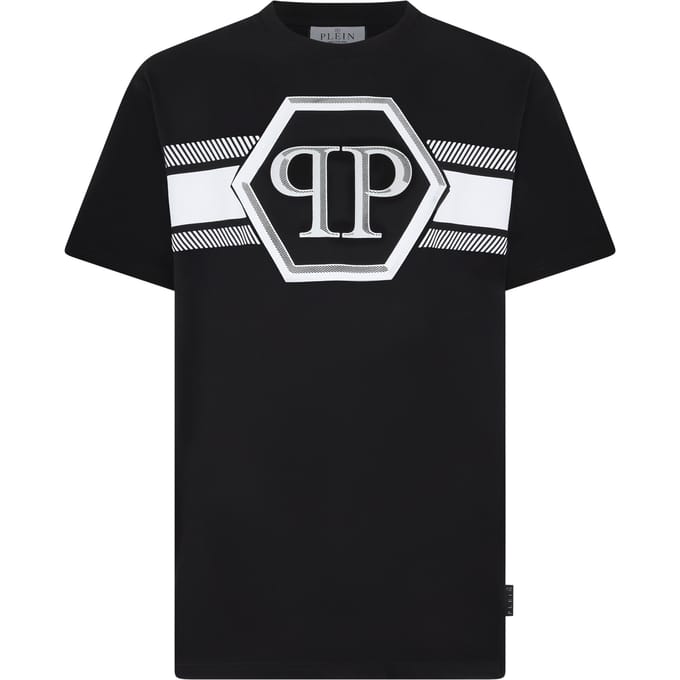 Round Neck T-Shirt Hexagon Line