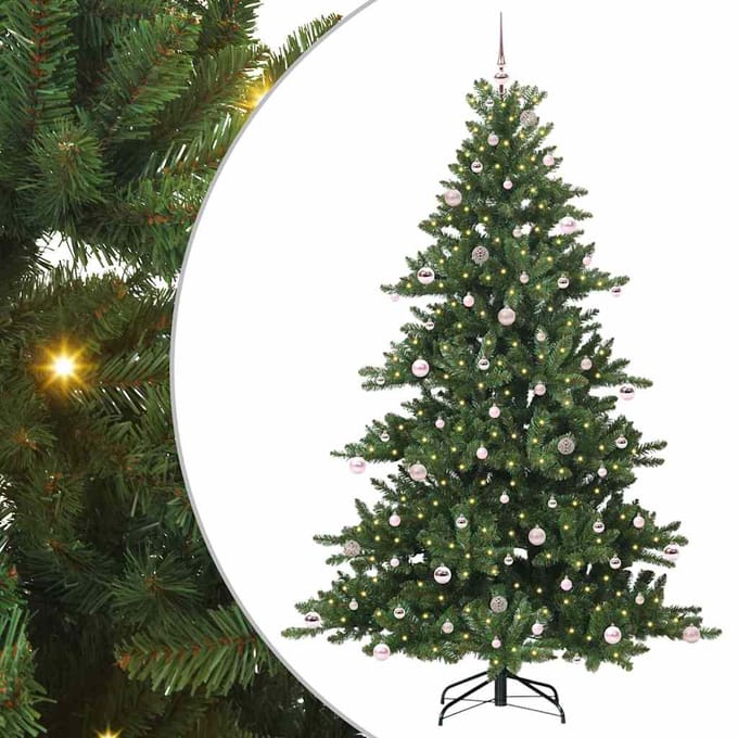 vidaXL - Kunstmatige - Hinged - Kerstboom - Groen - 240 - cm - PVC - en - Staal