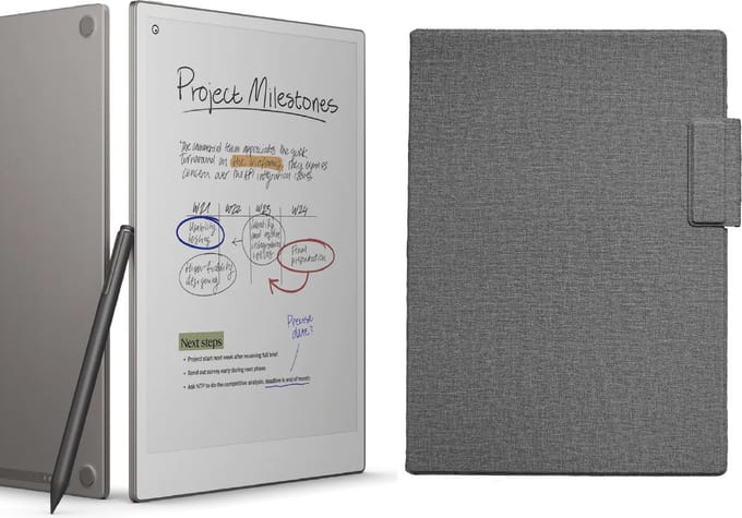 reMarkable® Paper Pro met Marker Plus en Grijze Magnetische Hoes