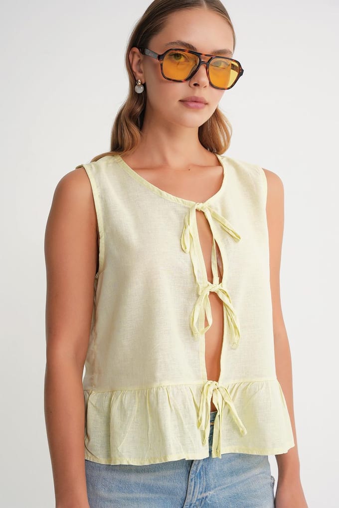 Plooiende Knopen Blouse