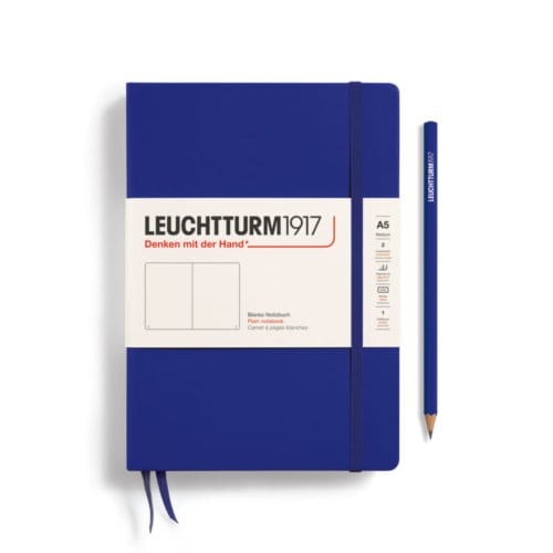 Leuchtturm1917 notitieboek, hardcover, medium a5, blanco, ink blauw