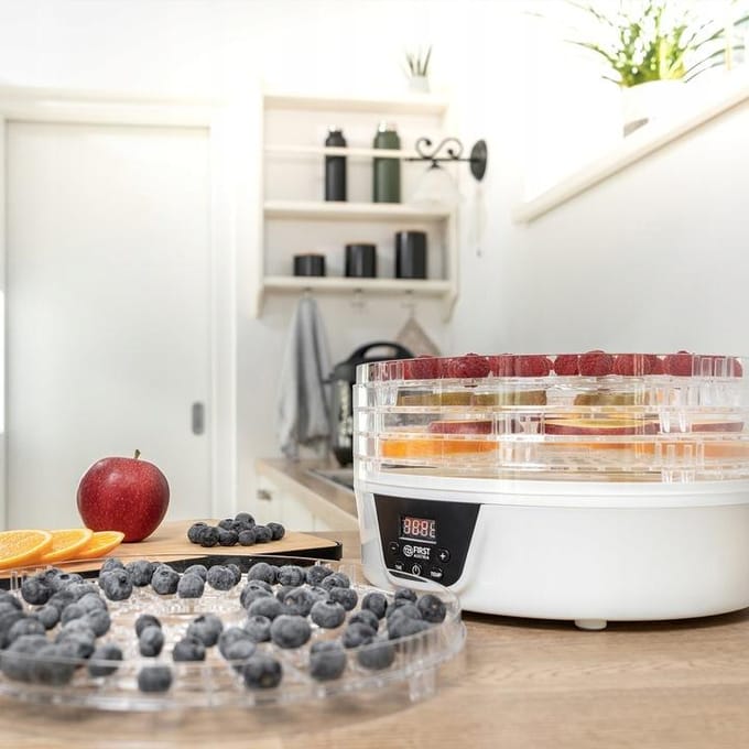 TZS First Austria Voedseldroger - Dehydrator 5 Laags - 380W - 35°C tot 70°C - Wit