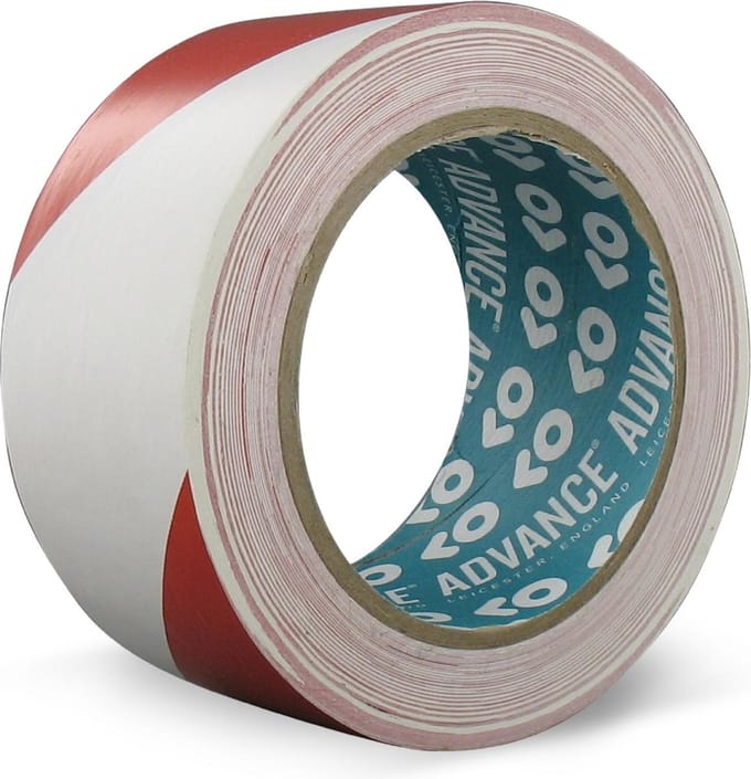 Markeringstape rood/wit 50mm x 33mtr (signalisatietape)