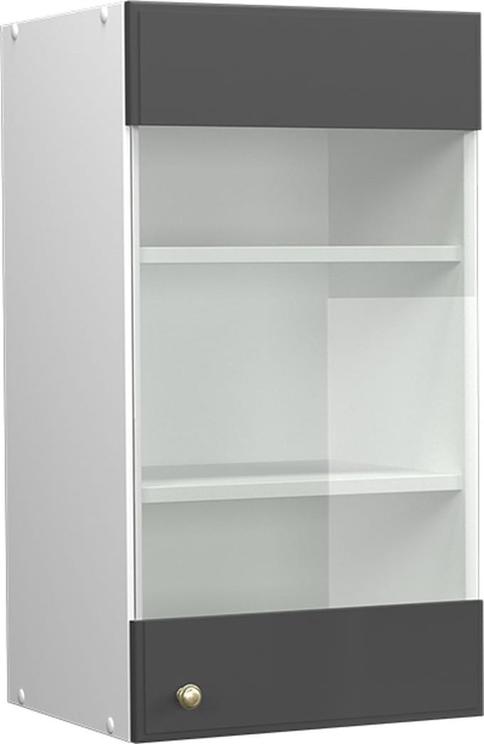Vicco Fame-Line Glazen keukenkast – 40 cm Antraciet-goud