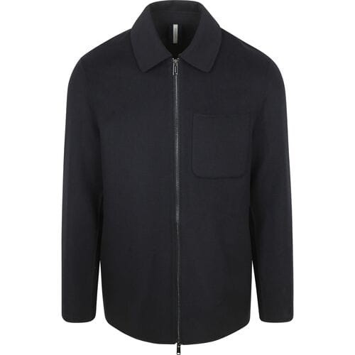 Onderhemd Profuomo Overshirt Woolblend Navy