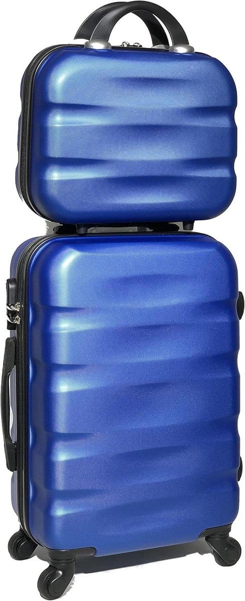 Koffer en Make-up Tas - Handbagage Set - Reizen - Geïntegreerd Slot - Max Cabine Formaat