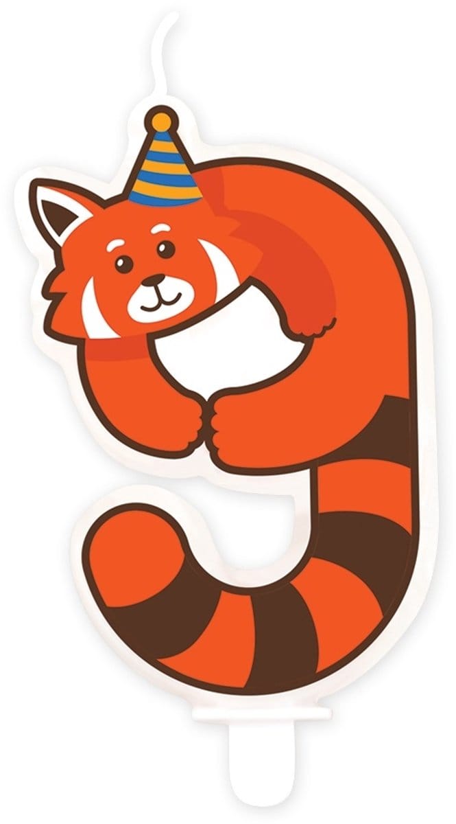 Jungle candle 9 red panda | 4 stuks