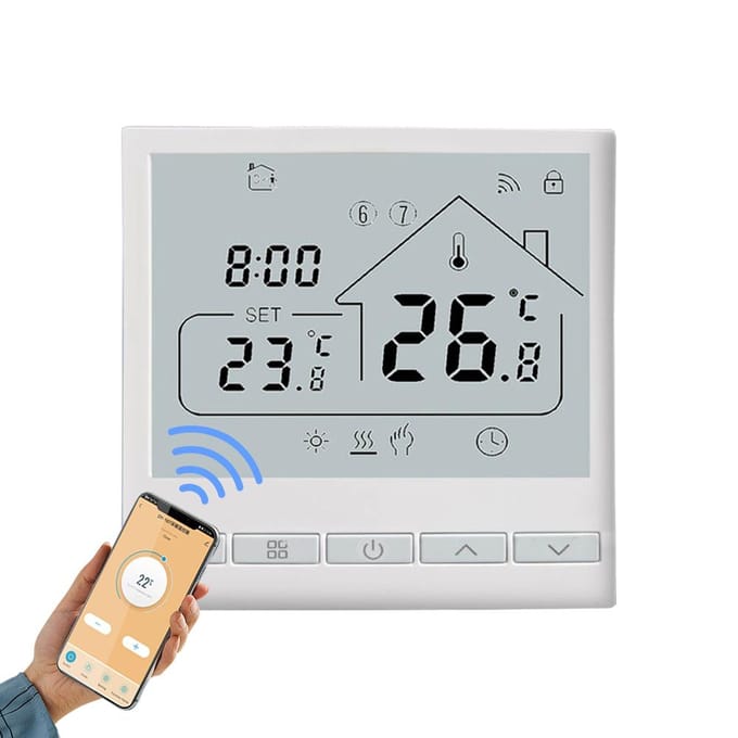 Slimme Thermostaat 5+2 Programmeerbare 16A Elektrische Verwarming Thermostaat DIY Installeren LCD Display Smart WiFi 3A Water Heating wit