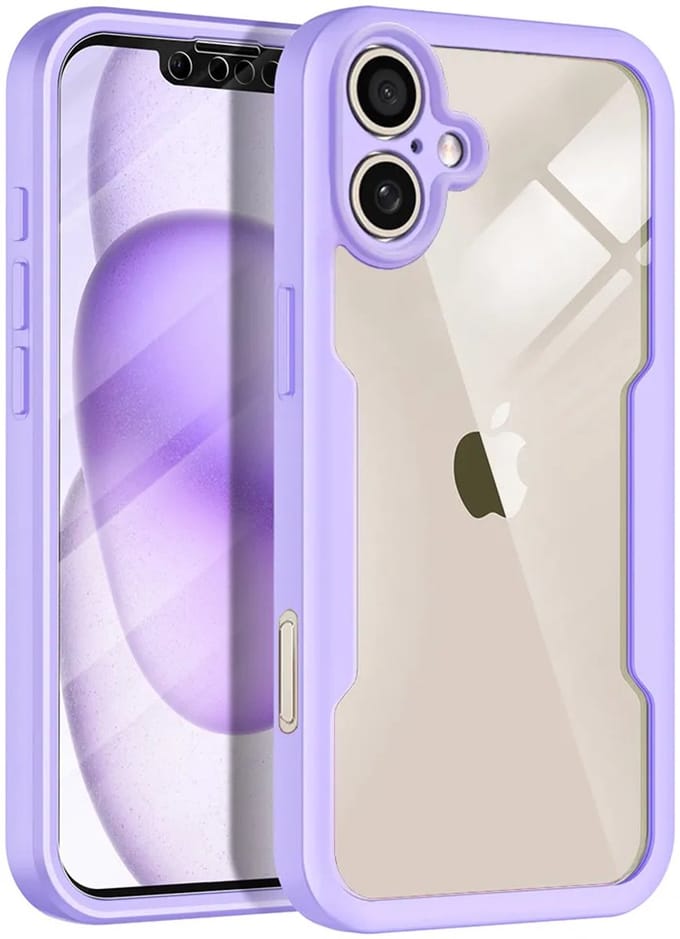 Hoesje geschikt voor Apple iPhone 17 - Techsuit ColorVerse 360 Case met Screenprotector - Paars