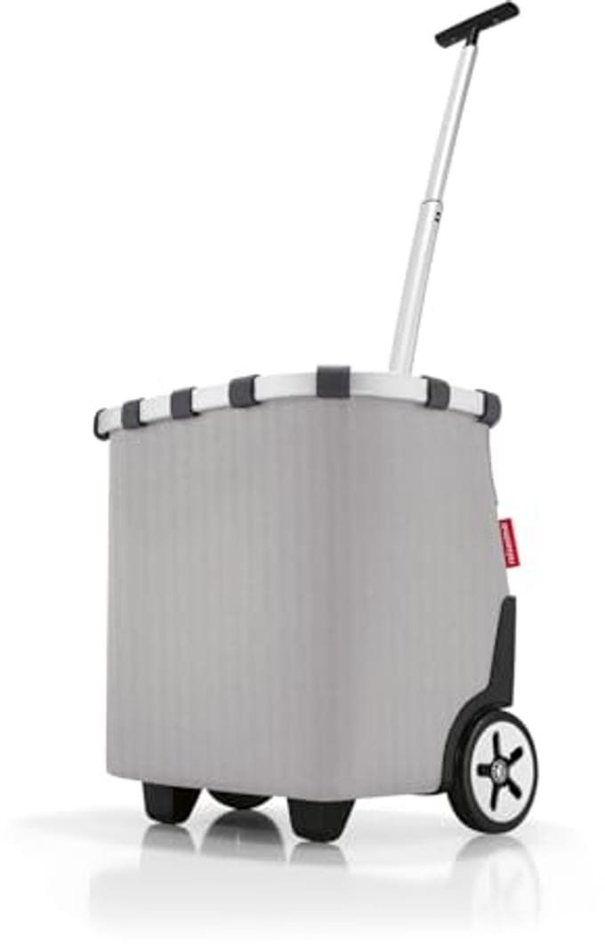 Draagbare boodschappentrolley met aluminium frame en schouderriem - Herringbone Grey