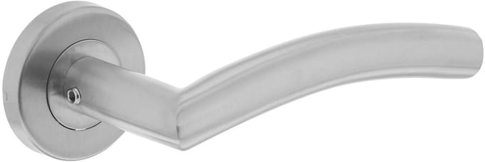 Intersteel deurkruk - Lisa 90° - Rond rozet - RVS geborsteld