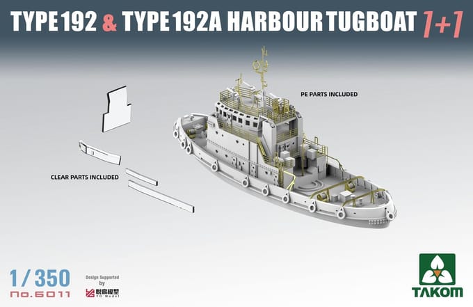 Takom Modelbouwpakket Militaire voertuigen - 6011 Type 192 - 192A Harbour Tugboat - 2 Sleepboten Plastic - 1:350 - Modelbouw