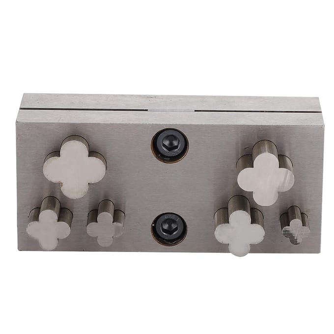 Jeu de Disques de Poinçonnage Découpe de Trous Plaque d'Acier Trèfle à Quatre Feuilles Découpe Poinçonnage Outils de Bijouterie gray