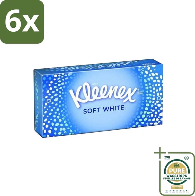 Kleenex - Tissues - Soft White - 70 Tissues - Voordeelverpakking - 6 stuks - Zachte tissues - Tissues voor verkoudheid