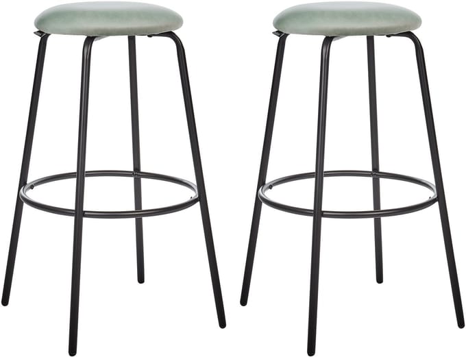 MORTON - Barkruk set van 2 - Mintgroen - Fluweel