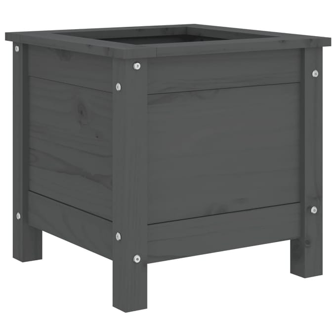 vidaXL - Plantenbak - 40x40x39 - cm - massief - grenenhout - grijs