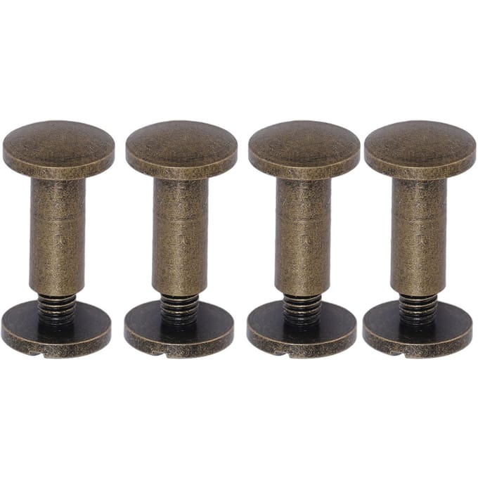 20 Set 8 X 10mm Bindklinknagels Boog Sleufschroefkop Zinklegering 8 X 5mm Bindschroeven voor DIY PU