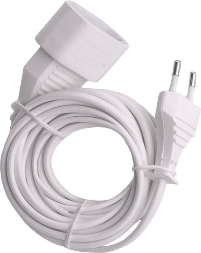 Q-link euro verlengsnoer - 3 meter - 2 x 0.75 mm² - Maximaal 800 watt - Wit