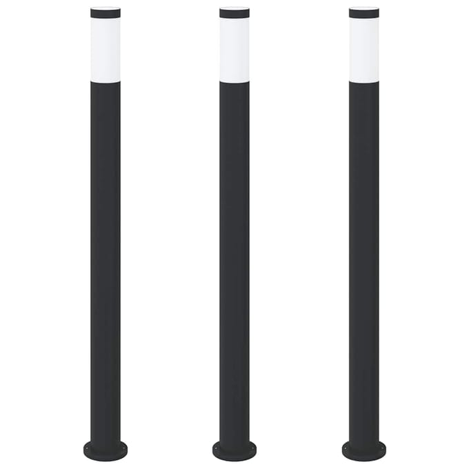 vidaXL Bolderverlichting 3 stuks 110 cm RVS IP44