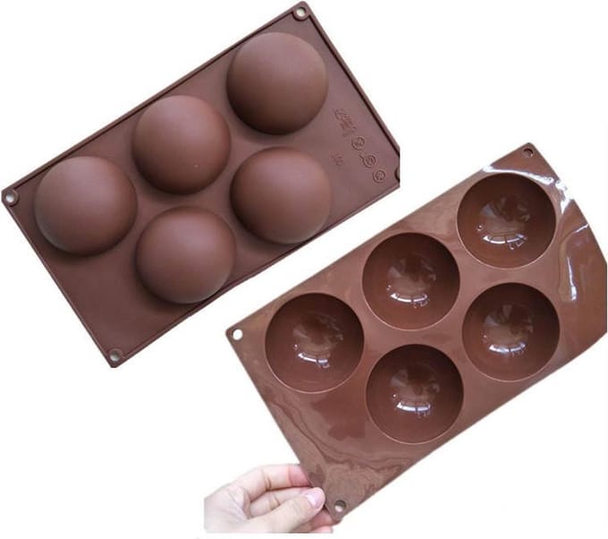 ProductGoods - Siliconen Bakvorm Halve Bollen - Halfrond Rond - 5 Stuks - Bakvormen