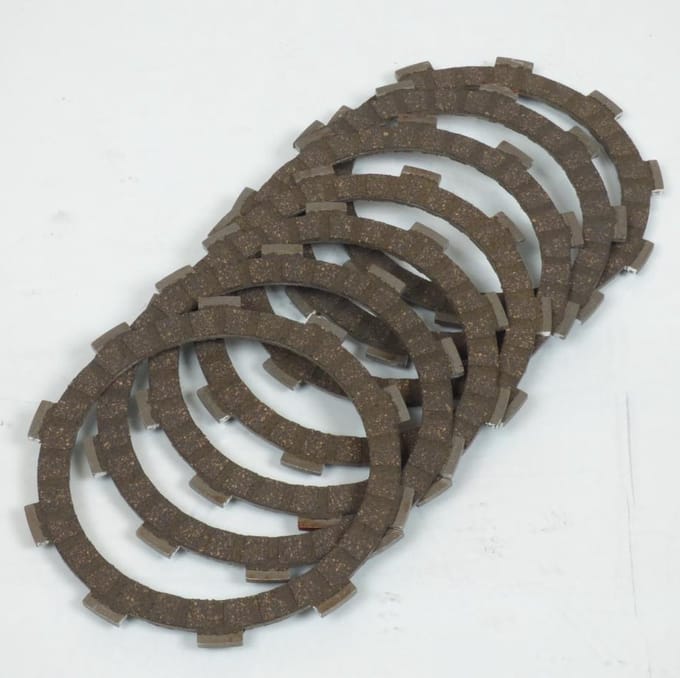 Set 7 beklede koppelingsplaten Tecnium voor motor Yamaha 85 YZ 2002 tot 2017 Nieuw