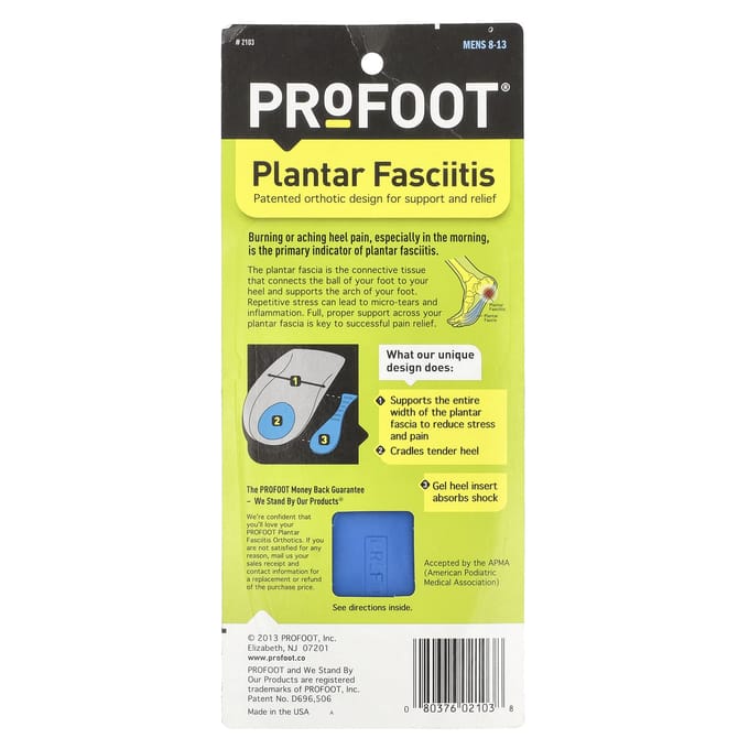 Plantaire Fasciitis, Herenmaat 8-13, 1 Paar yellow