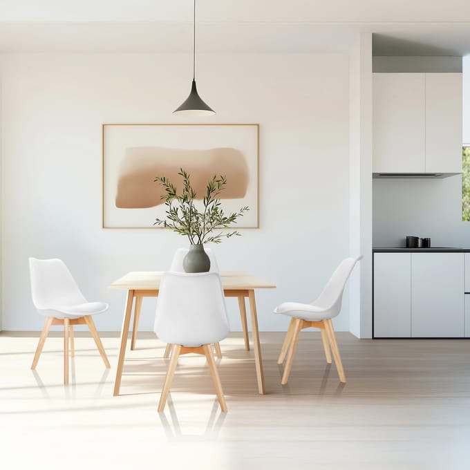 Bezoekerstoel / Kuipstoel SCANDI Kunststof wit Set van 4 hjh OFFICE