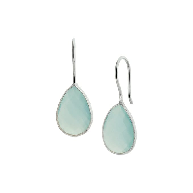 Glams oorhangers chalcedoon franse haak - Zilver