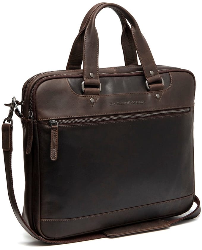 The Chesterfield Brand Montara Waxed Pull Up Laptoptas - 15 inch - Bruin