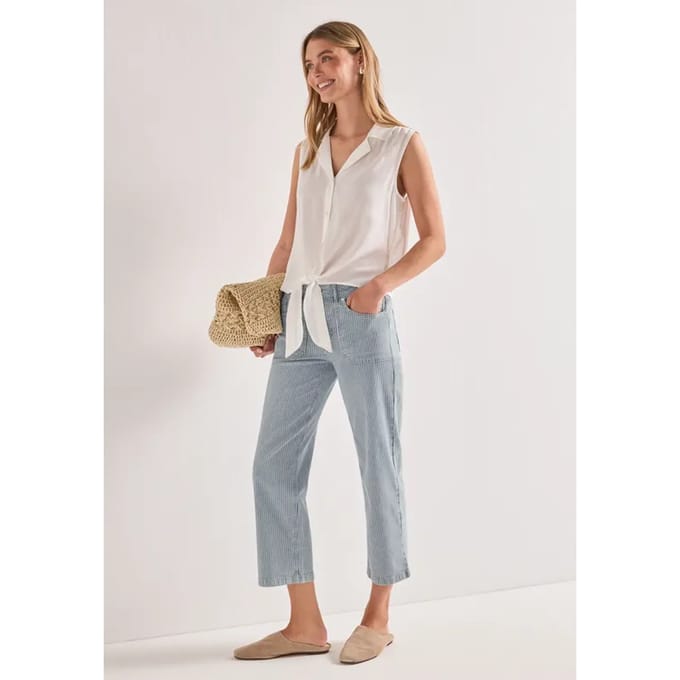 7/8 Straight Leg jeans in casual pasvorm met strepen