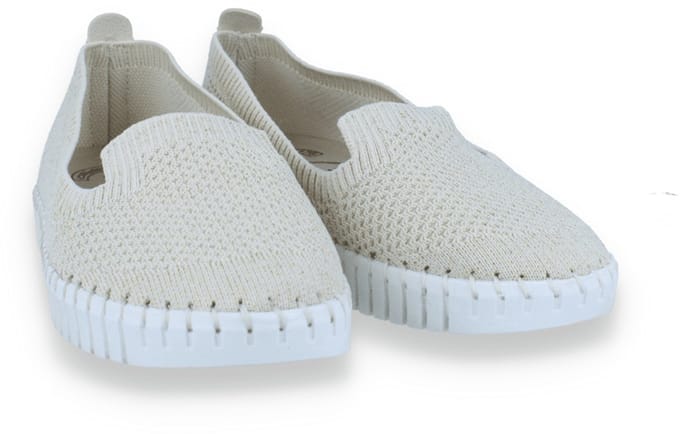 Mode-mania Dames Mocassin Goud/beige | Maat: 40