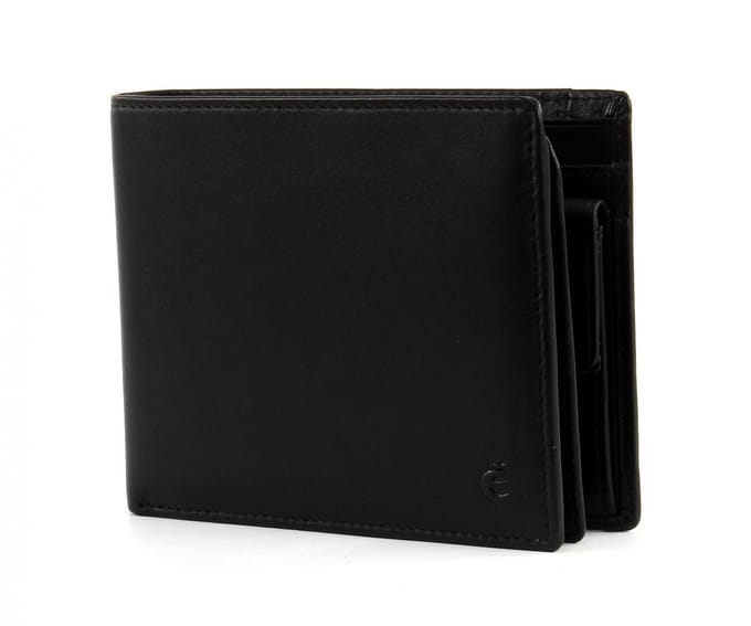 Esquire Leren portemonnee Logo Bifold Wallet Black zwart