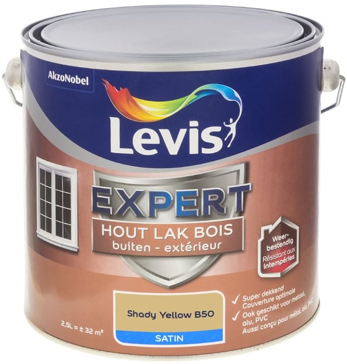 Levis - Expert Hout Lak Buiten Satin Mix - Shady Yellow B50 - Mengverf - 2,5 L