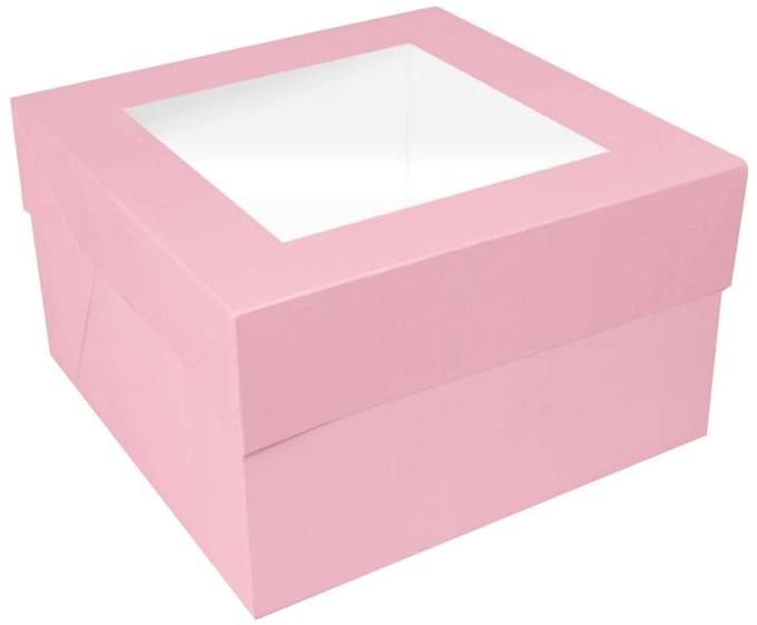 Simply Making Taartdoos Venster Lichtroze 30x30x15cm