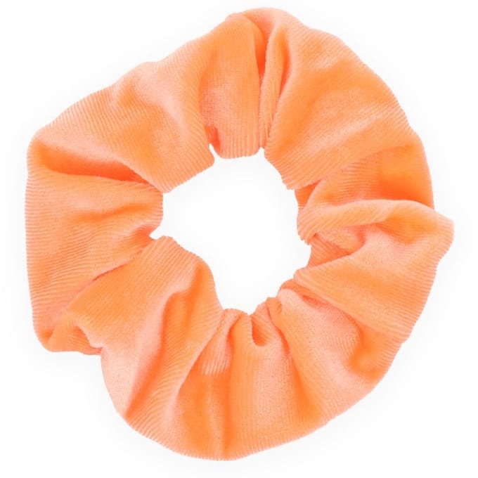 Haarspullen - Scrunchie Velvet Neon Oranje