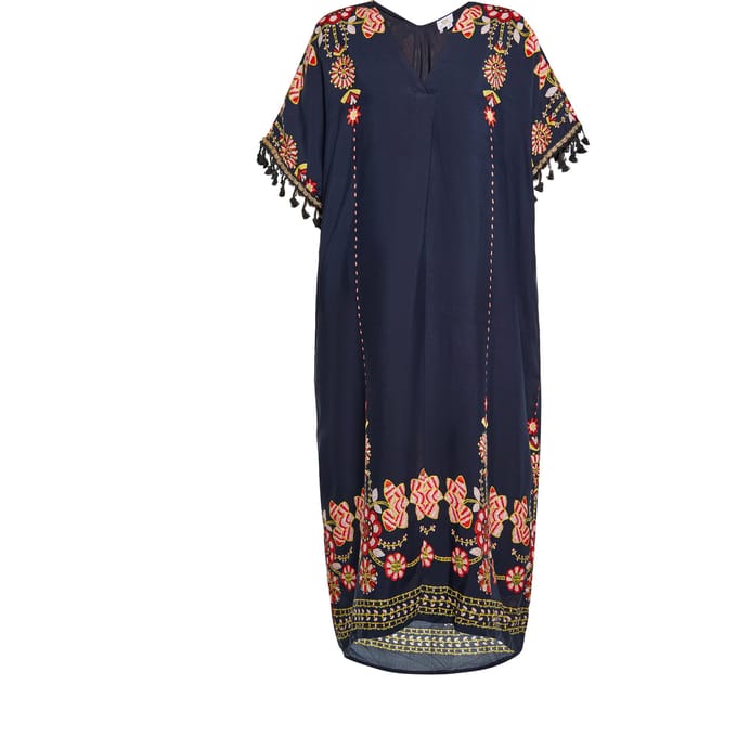 usha Jurk Dames Navy Veelkleurig