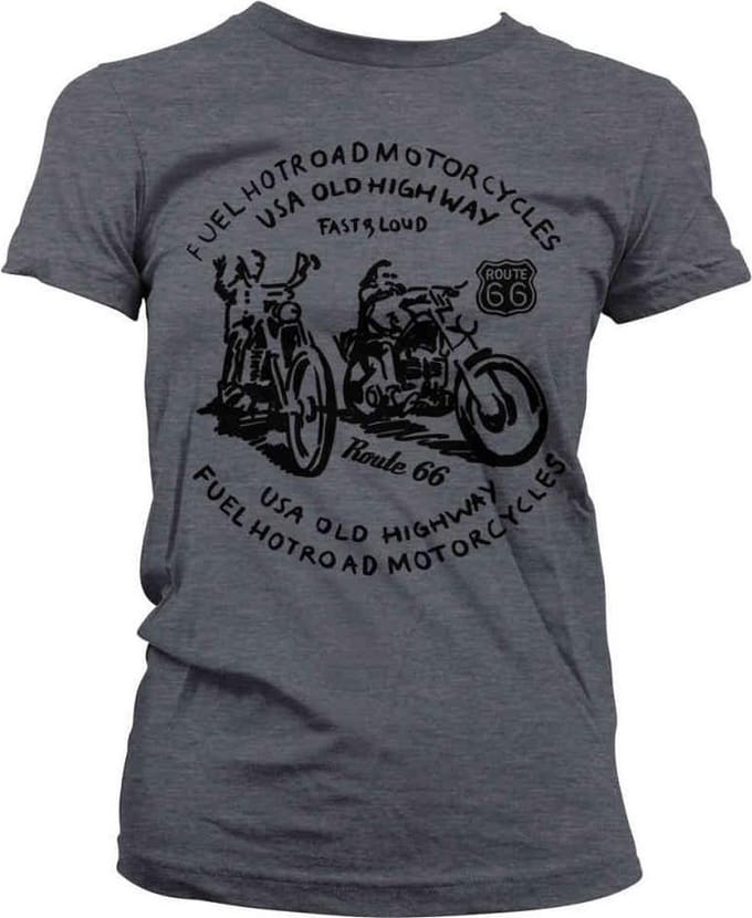 Route 66 Dames Tshirt -S- FUEL Grijs