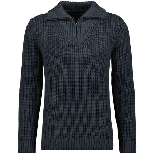 Ragman Trui Cotton Troyer Zip Rib Knit Asphalt / male