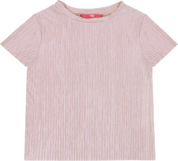 Zalmkleurige, glanzende blouse