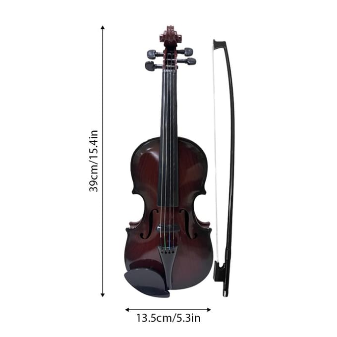 Gesimuleerde vioolmuziekoefening Viool Vioolset Muziekinstrument Prestatie-rekwisieten Geschenken Verstelbare snaren voor beginners black