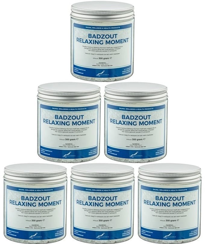 Claudius Badzout Relaxing Moment - 300 gram - Pot met aluminium deksel - Set van 6 stuks