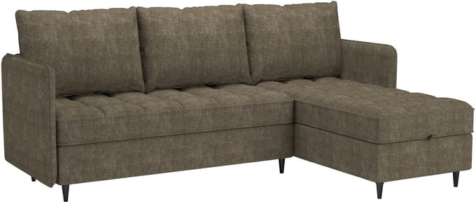 Lindhus-Sofa 3-zits - Opbergruimte - Bruine Stof