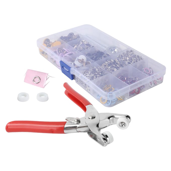 Drukknopen Kit Kleurrijke Messing Steekknopen met Installatiegereedschap Set gray