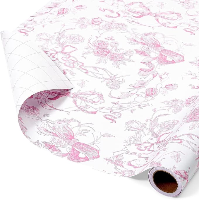 Cadeaupapier met strikmotief, blauw cadeaupapier